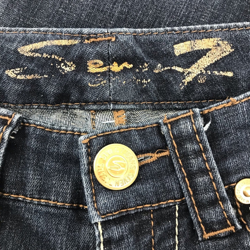 Seven7 Rocker Slim Dark Wash Mid Rise Bootcut Denim Jeans Size 8 - Picture 6 of 9